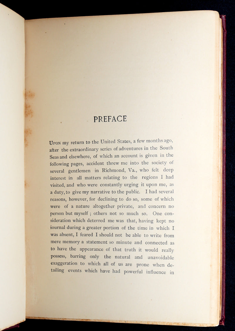 1889 Rare Book - The Narrative of Arthur Gordon Pym by Edgar Allan Poe