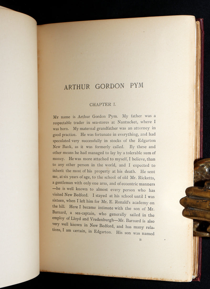1889 Rare Book - The Narrative of Arthur Gordon Pym by Edgar Allan Poe