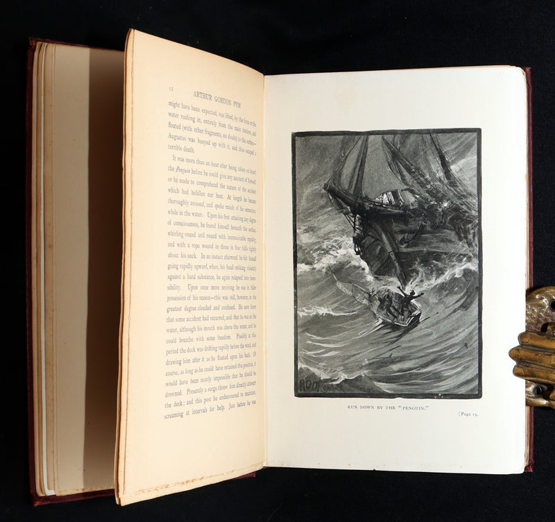 1889 Rare Book - The Narrative of Arthur Gordon Pym by Edgar Allan Poe