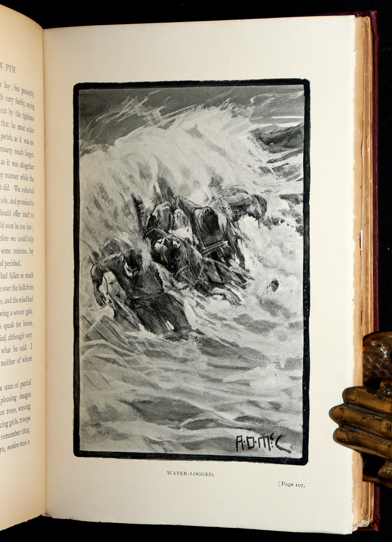 1889 Rare Book - The Narrative of Arthur Gordon Pym by Edgar Allan Poe