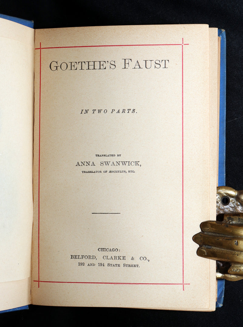1880 Rare Victorian Edition - Goethe's Faust in two parts, Illustrated