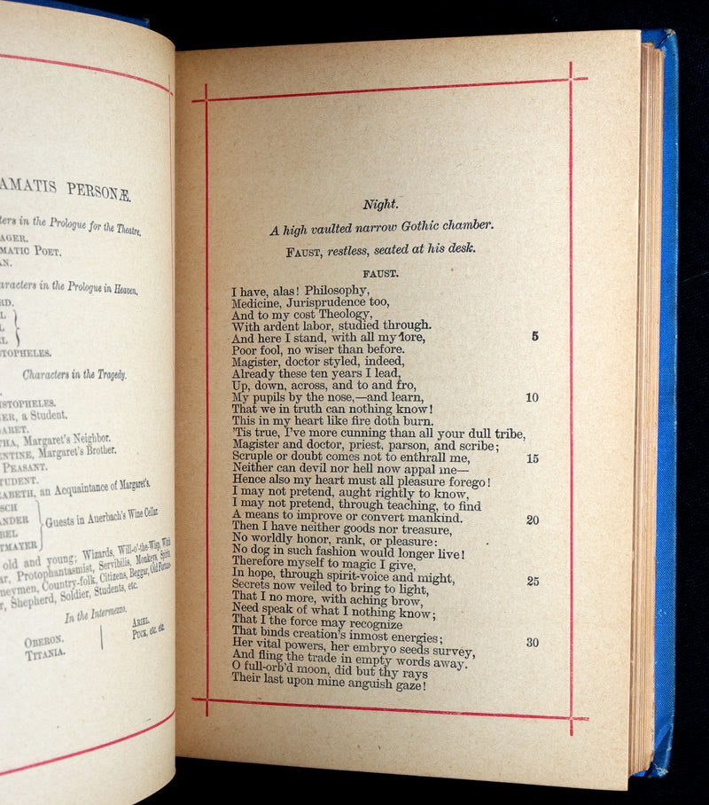 1880 Rare Victorian Edition - Goethe's Faust in two parts, Illustrated