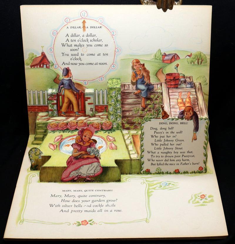 1944 First Edition - The Jolly Jump-Ups Mother Goose Book By Geraldine Clyne