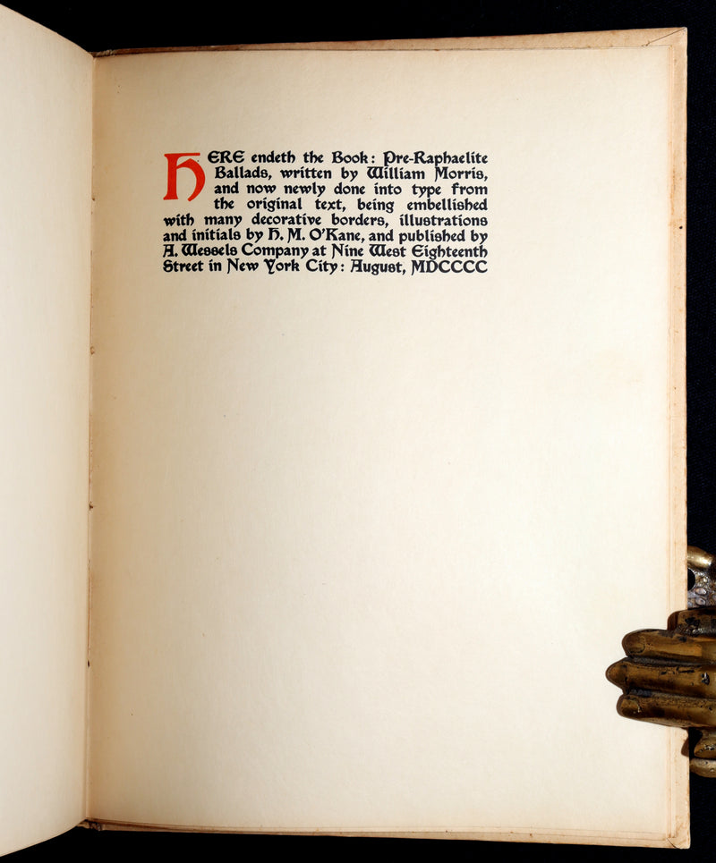 1900 Limited Edition on Japanese Paper- Pre-Raphaelite Ballads by William Morris