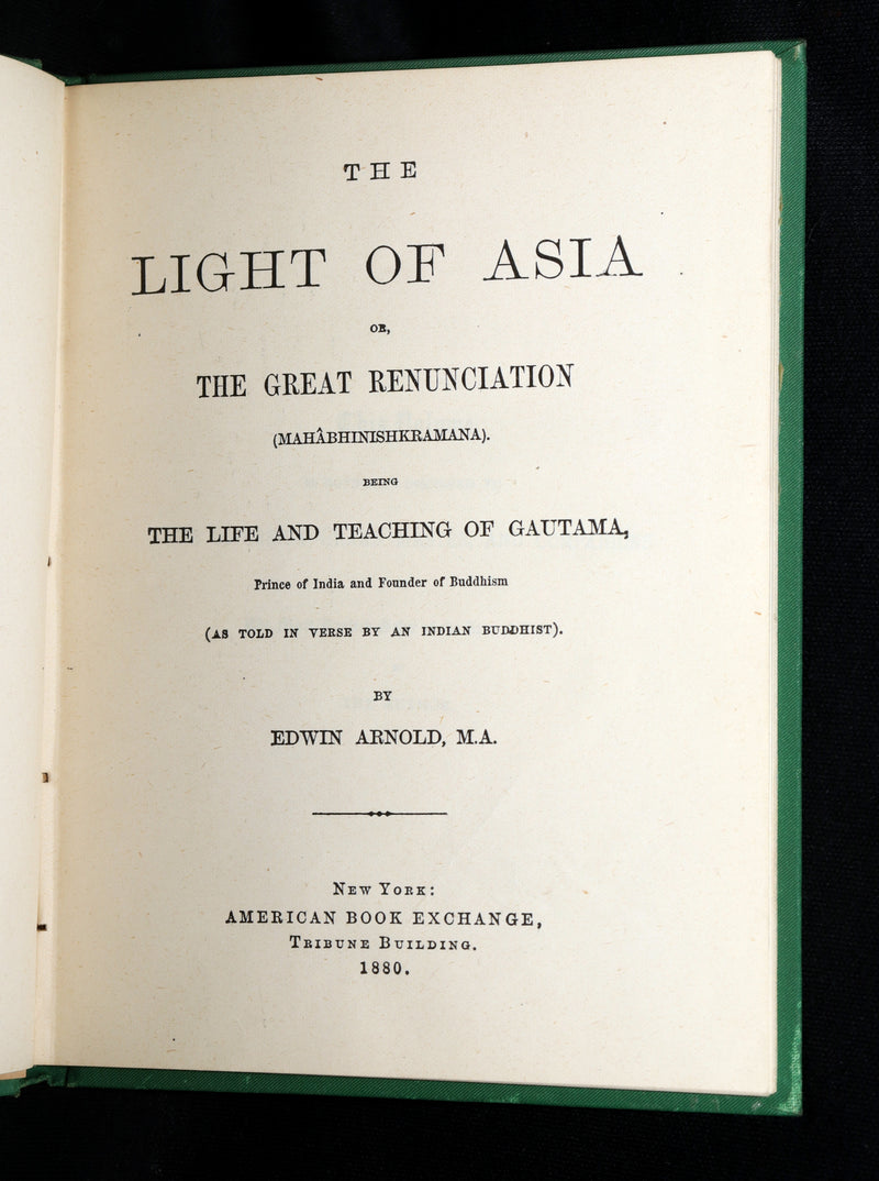 1880 Rare Book- The Light of Asia or The Great Renunciation, Founder of Buddhism