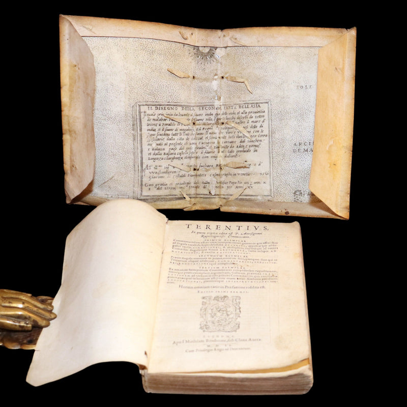 1560 Lyon Edition Bound in 16th-Century Vellum Map of Asia - Terence’s Comedies
