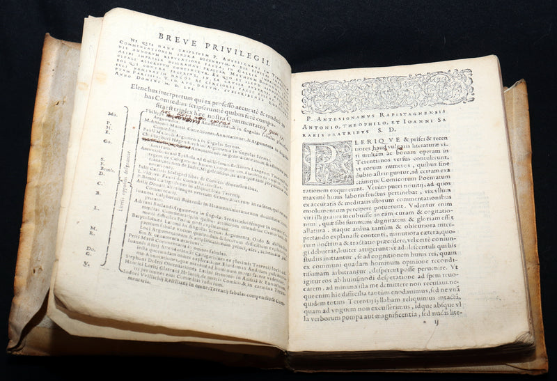 1560 Lyon Edition Bound in 16th-Century Vellum Map of Asia - Terence’s Comedies