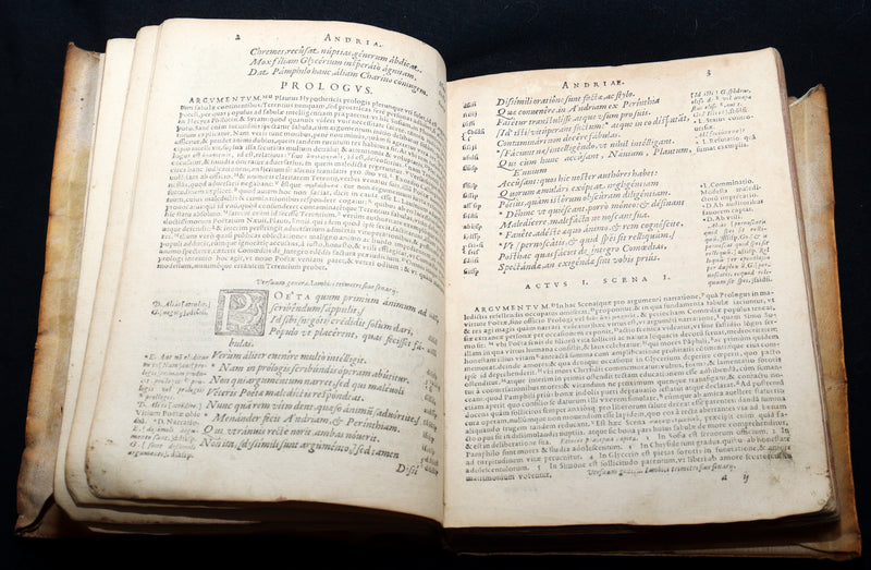 1560 Lyon Edition Bound in 16th-Century Vellum Map of Asia - Terence’s Comedies