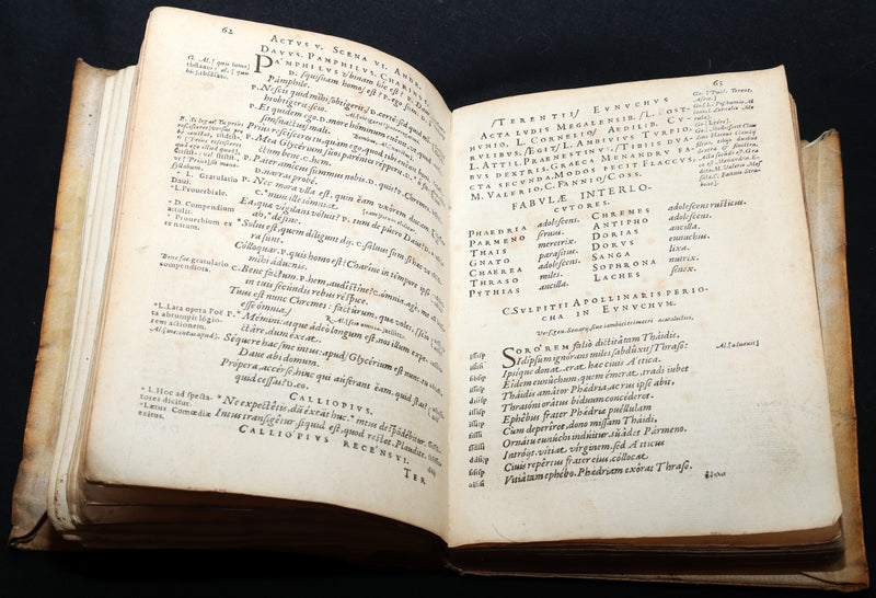 1560 Lyon Edition Bound in 16th-Century Vellum Map of Asia - Terence’s Comedies