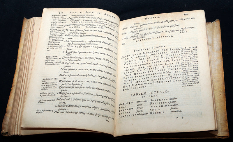 1560 Lyon Edition Bound in 16th-Century Vellum Map of Asia - Terence’s Comedies