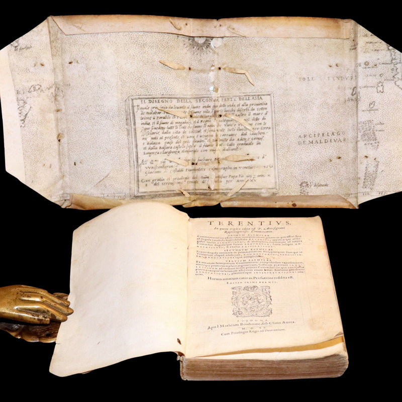 1560 Lyon Edition Bound in 16th-Century Vellum Map of Asia - Terence’s Comedies