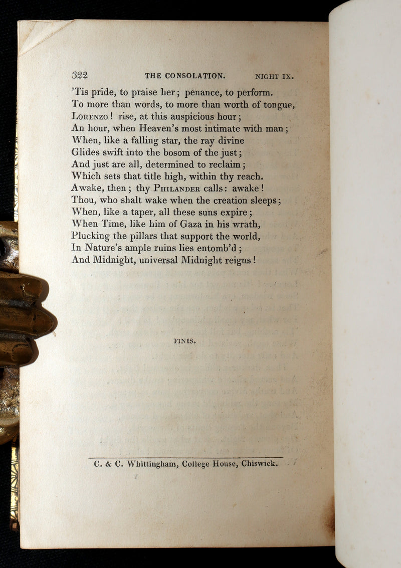 1827 Rare Edition ~ Night Thoughts on Life, Death, & Immortality by Edward Young