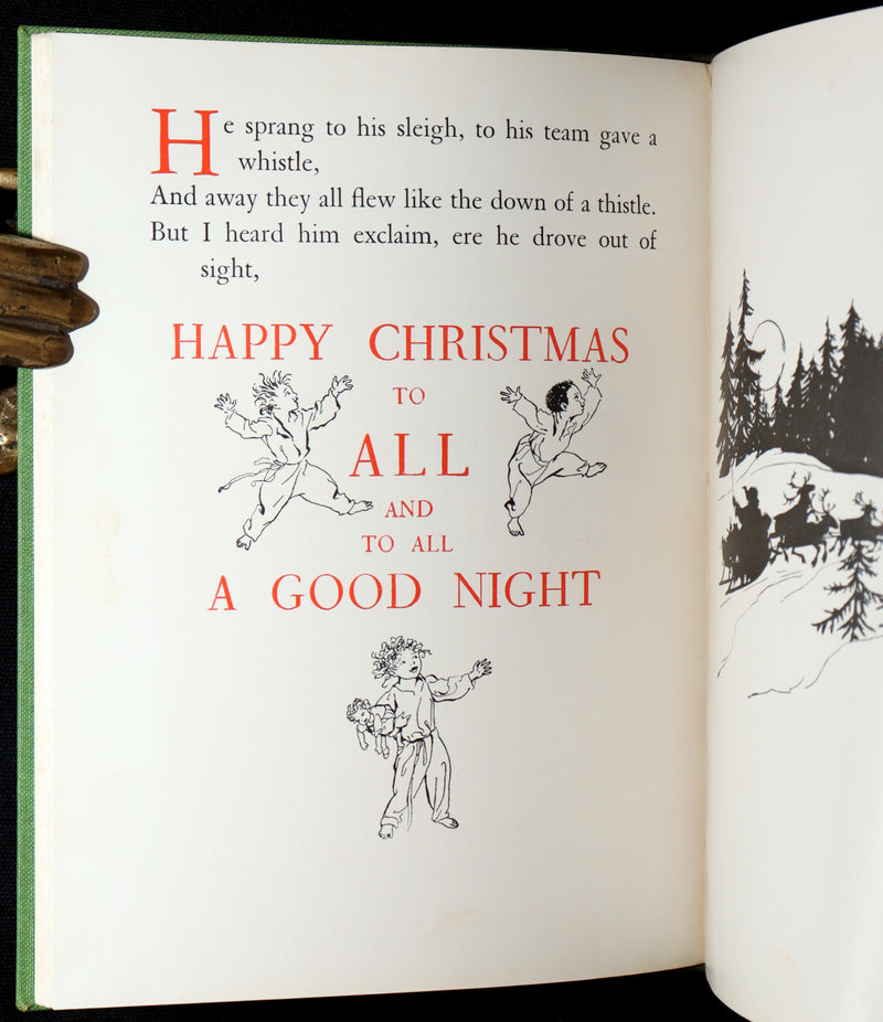 1938 The Night Before Christmas illustrated by Rackham - Bound by Sangorski