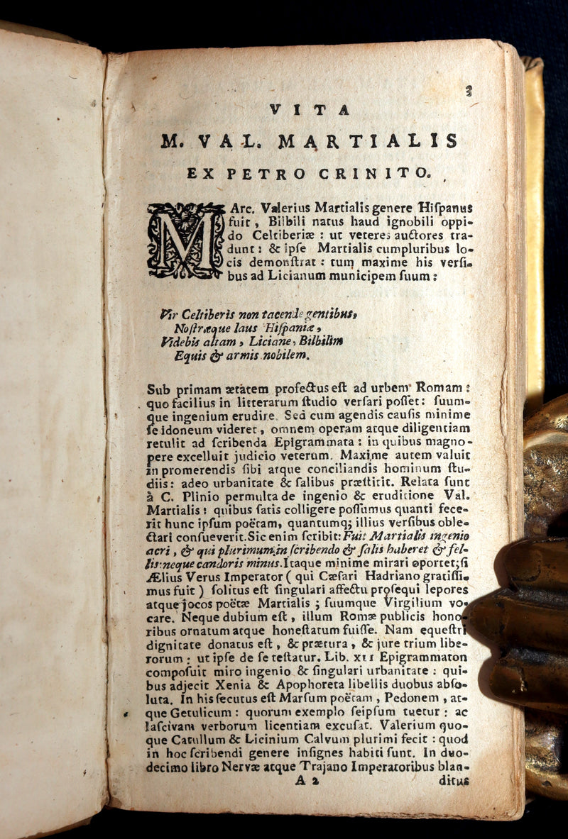 1621 Rare Latin vellum Book - Martial's Epigrams - M. Val Martialis Epigrammata
