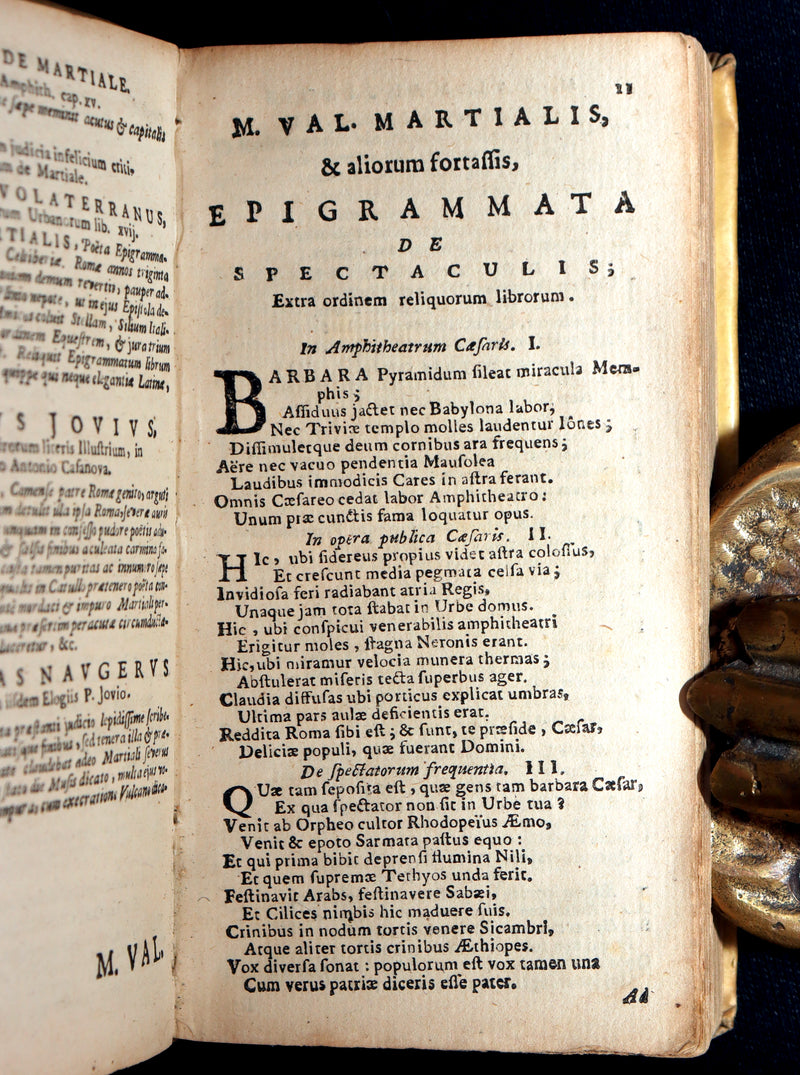 1621 Rare Latin vellum Book - Martial's Epigrams - M. Val Martialis Epigrammata
