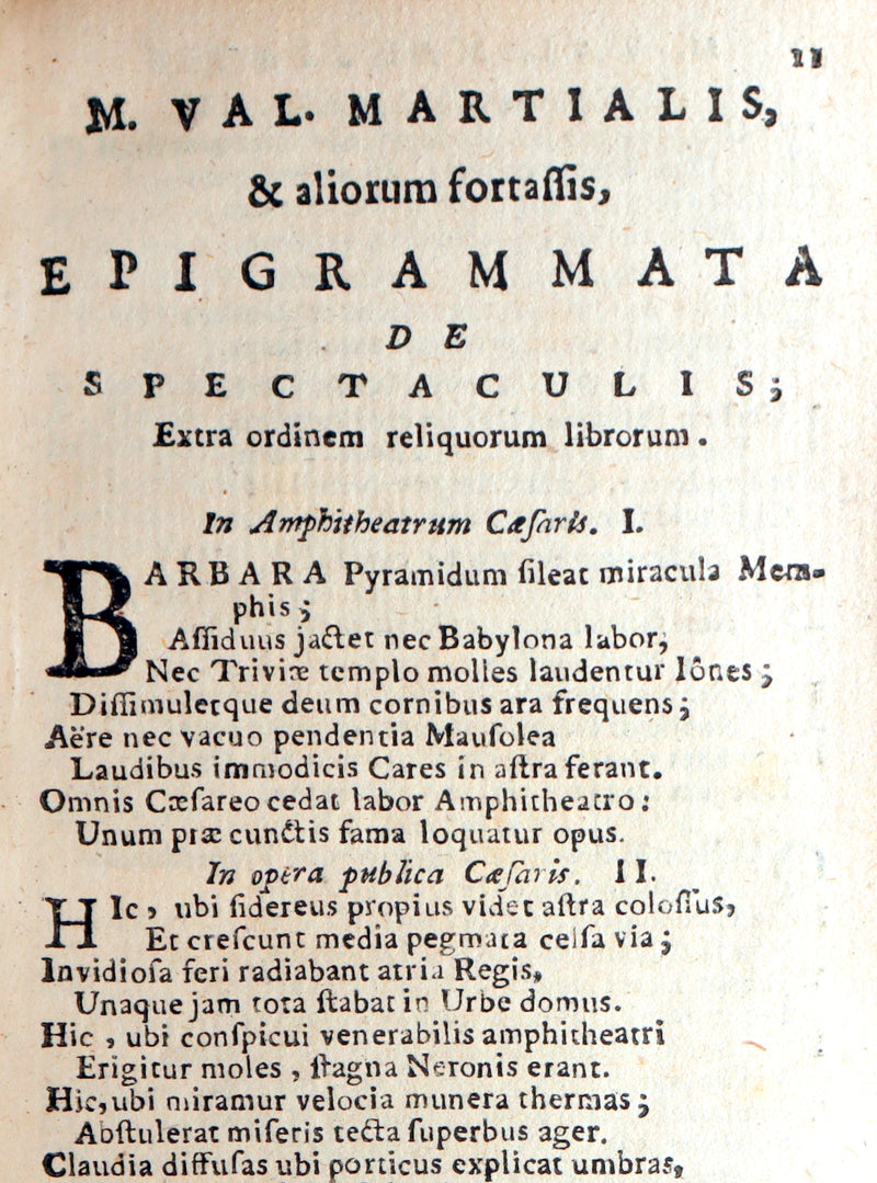 1621 Rare Latin vellum Book - Martial's Epigrams - M. Val Martialis Epigrammata