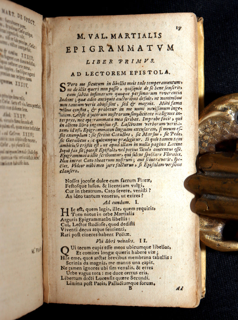 1621 Rare Latin vellum Book - Martial's Epigrams - M. Val Martialis Epigrammata
