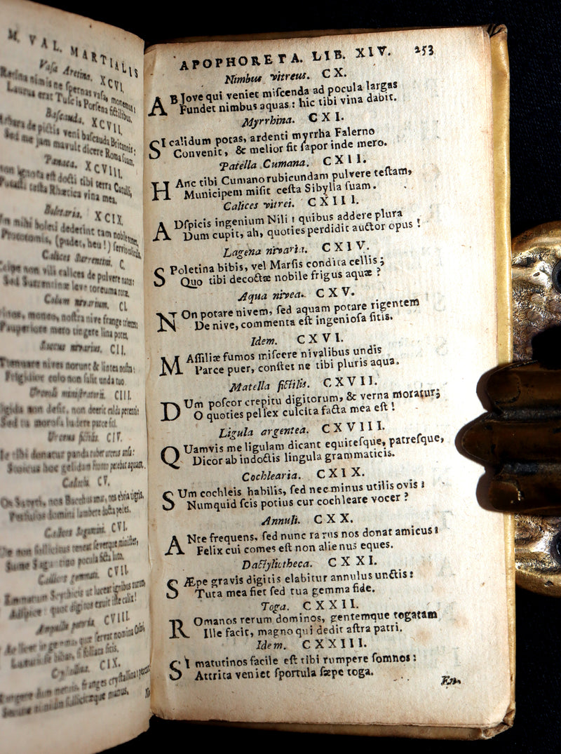 1621 Rare Latin vellum Book - Martial's Epigrams - M. Val Martialis Epigrammata