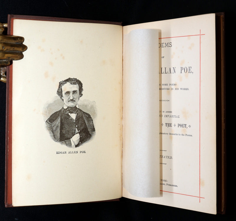 1882 Rare Book - Poems of Edgar Allan Poe with a Full Memoir of the Poet