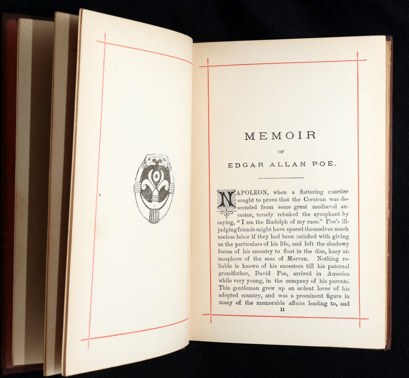1882 Rare Book - Poems of Edgar Allan Poe with a Full Memoir of the Poet