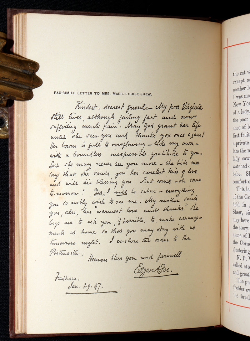 1882 Rare Book - Poems of Edgar Allan Poe with a Full Memoir of the Poet