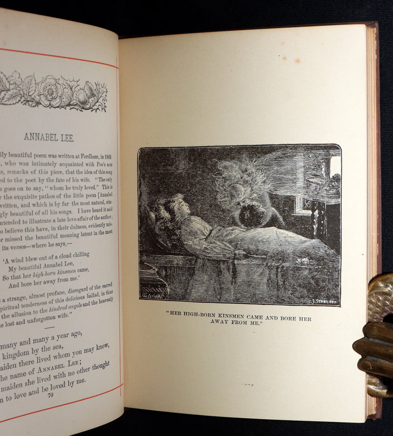 1882 Rare Book - Poems of Edgar Allan Poe with a Full Memoir of the Poet