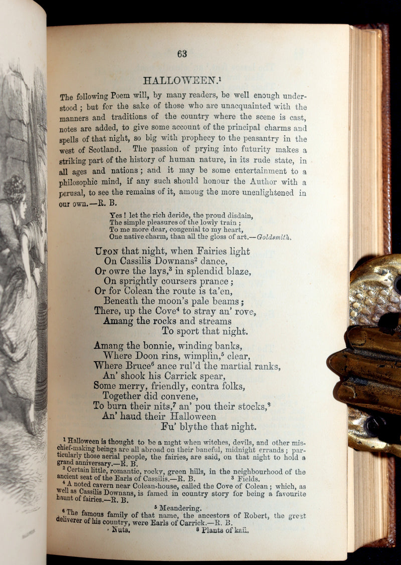 1865 Rare Book - Robert Burns’s Poetical Works, Illustrated by John Gilbert