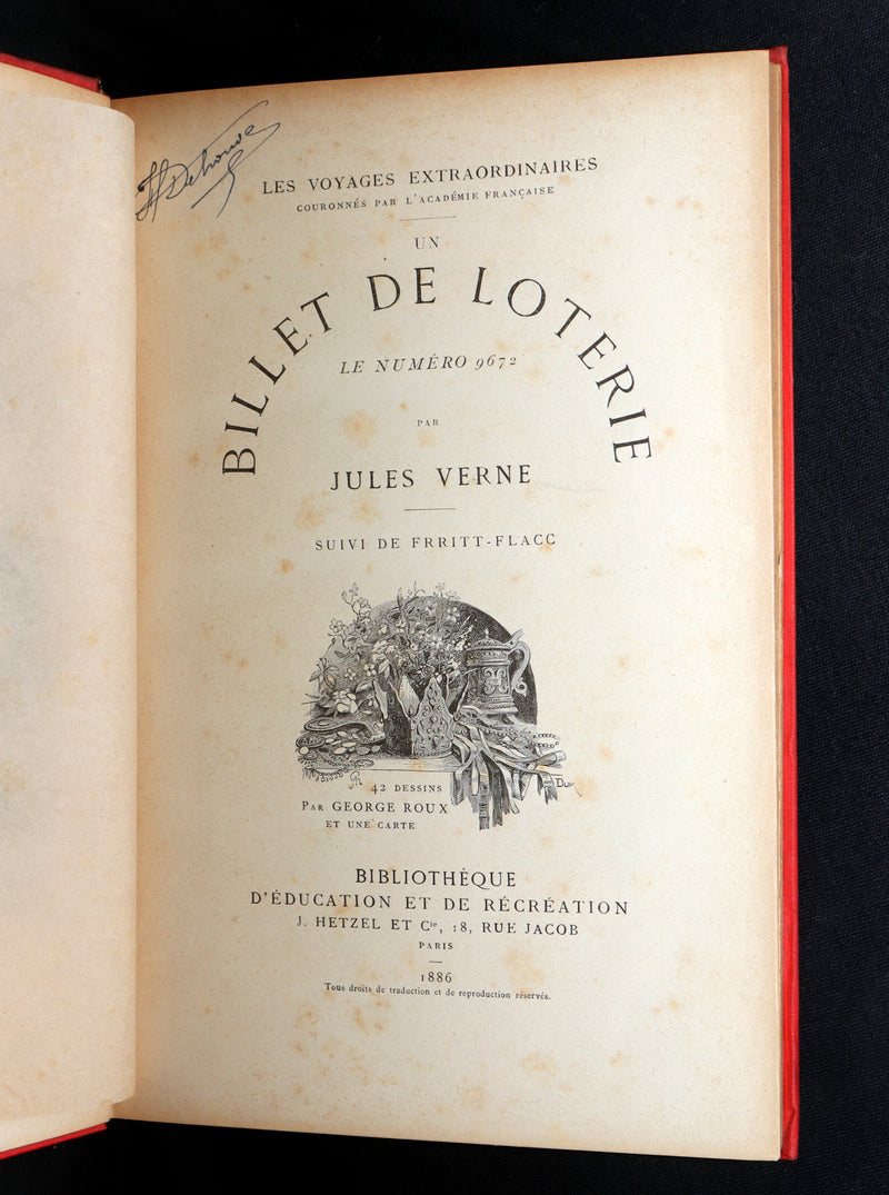 1886 First French Hetzel “Initiales” Edition - Jules Verne, Un Billet de Loterie
