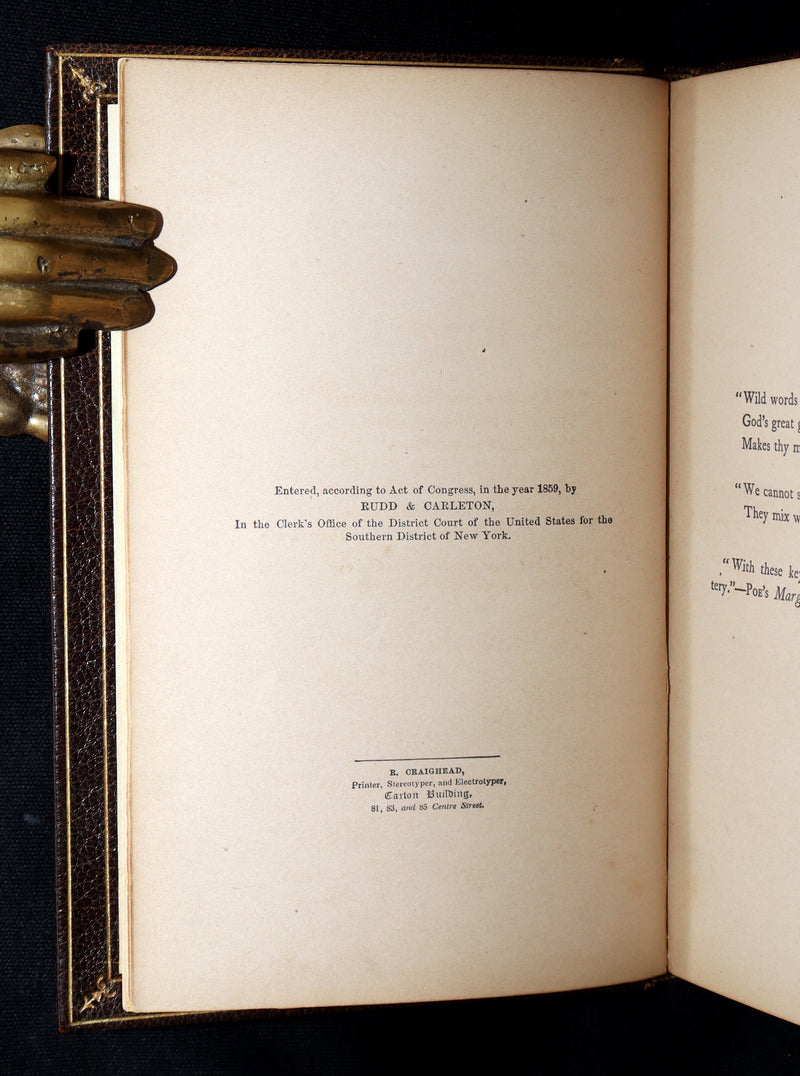 1860 First ED.- Edgar Poe and His Critics by Poe's Fiancée Sarah Helen Whitman