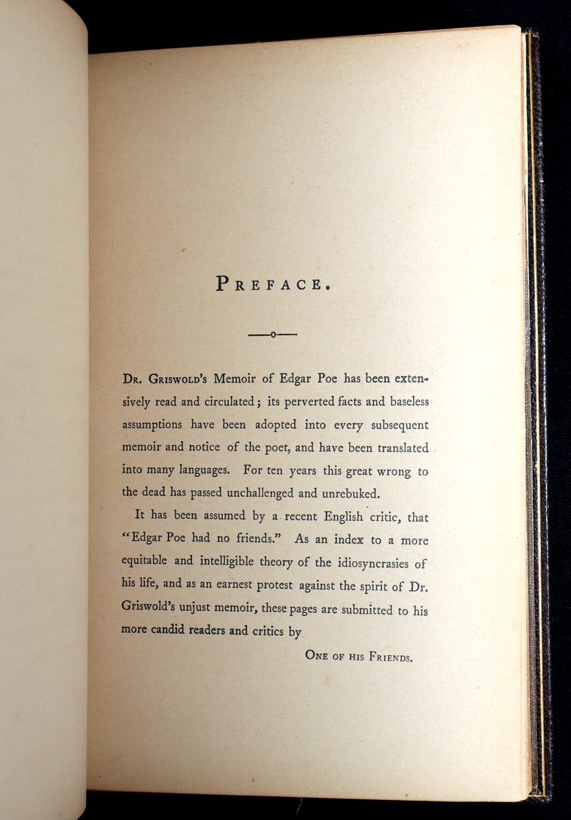 1860 First ED.- Edgar Poe and His Critics by Poe's Fiancée Sarah Helen Whitman