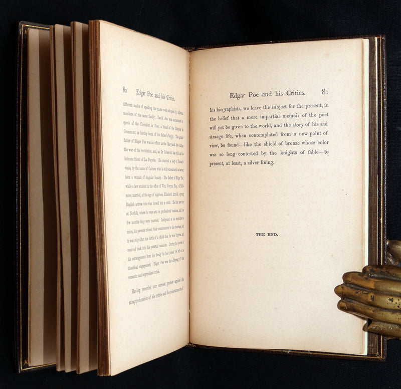 1860 First ED.- Edgar Poe and His Critics by Poe's Fiancée Sarah Helen Whitman