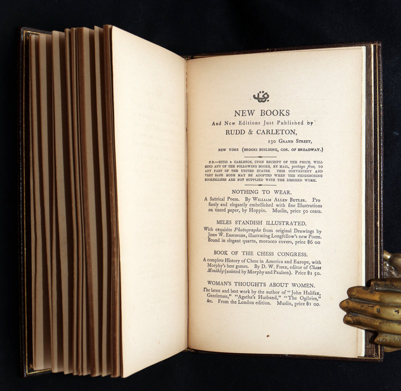 1860 First ED.- Edgar Poe and His Critics by Poe's Fiancée Sarah Helen Whitman