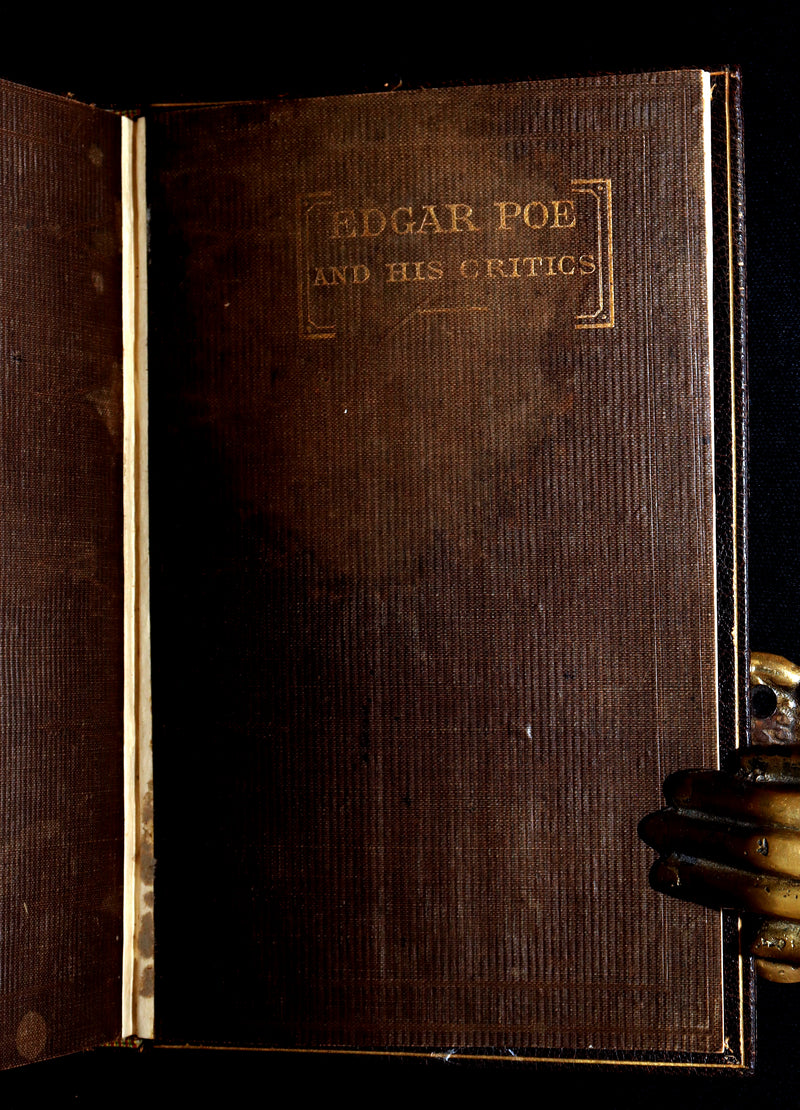 1860 First ED.- Edgar Poe and His Critics by Poe's Fiancée Sarah Helen Whitman