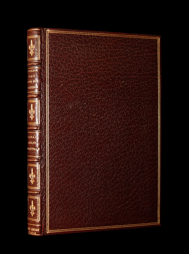 1860 First ED.- Edgar Poe and His Critics by Poe's Fiancée Sarah Helen Whitman