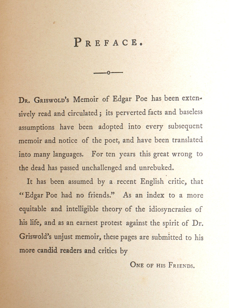 1860 First ED.- Edgar Poe and His Critics by Poe's Fiancée Sarah Helen Whitman