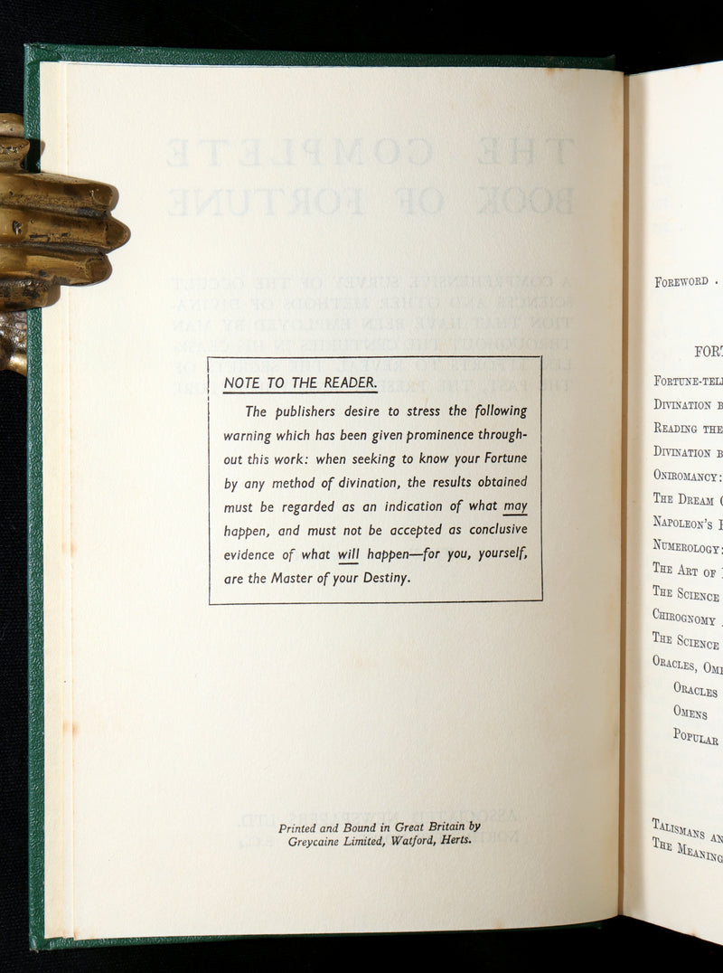 1935 Scarce with Dust Jacket -The Complete Book of Fortune, Occult Sciences