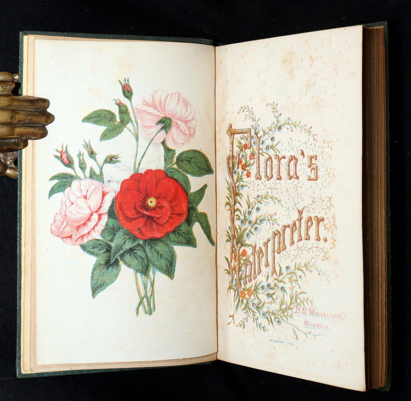 1852 Rare Book- Flora’s Interpreter and Fortuna Flora by Sarah J. Hale, 4 Plates