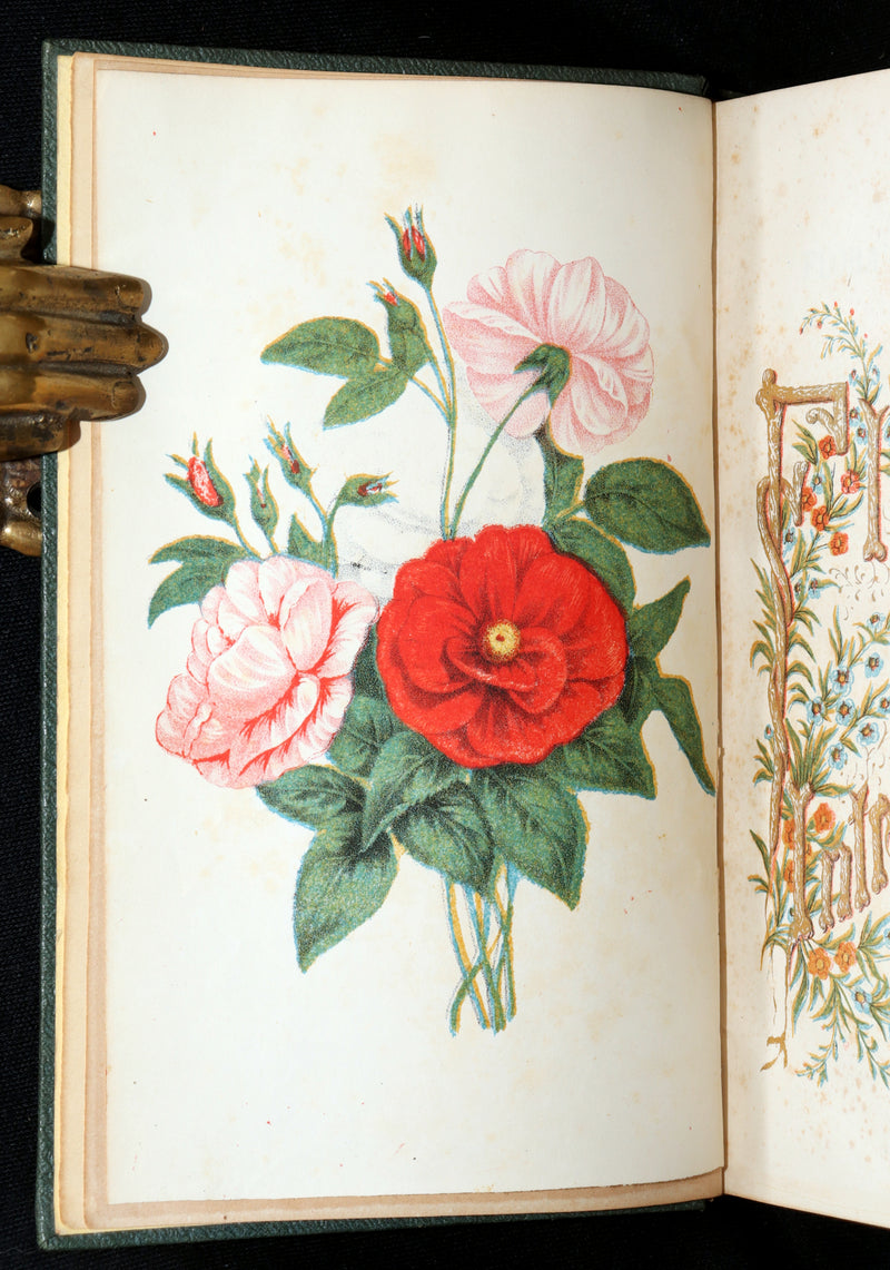 1852 Rare Book- Flora’s Interpreter and Fortuna Flora by Sarah J. Hale, 4 Plates