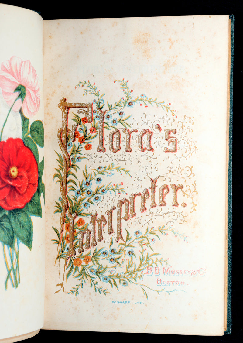1852 Rare Book- Flora’s Interpreter and Fortuna Flora by Sarah J. Hale, 4 Plates