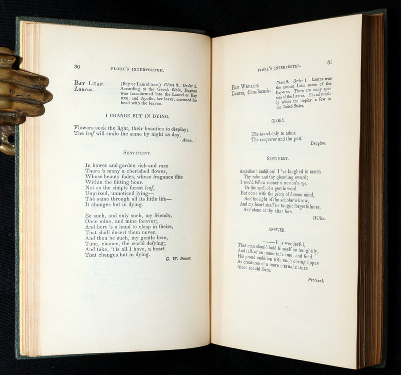 1852 Rare Book- Flora’s Interpreter and Fortuna Flora by Sarah J. Hale, 4 Plates