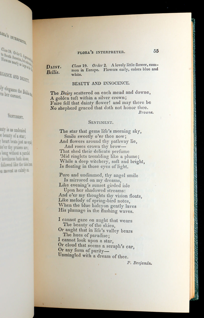 1852 Rare Book- Flora’s Interpreter and Fortuna Flora by Sarah J. Hale, 4 Plates