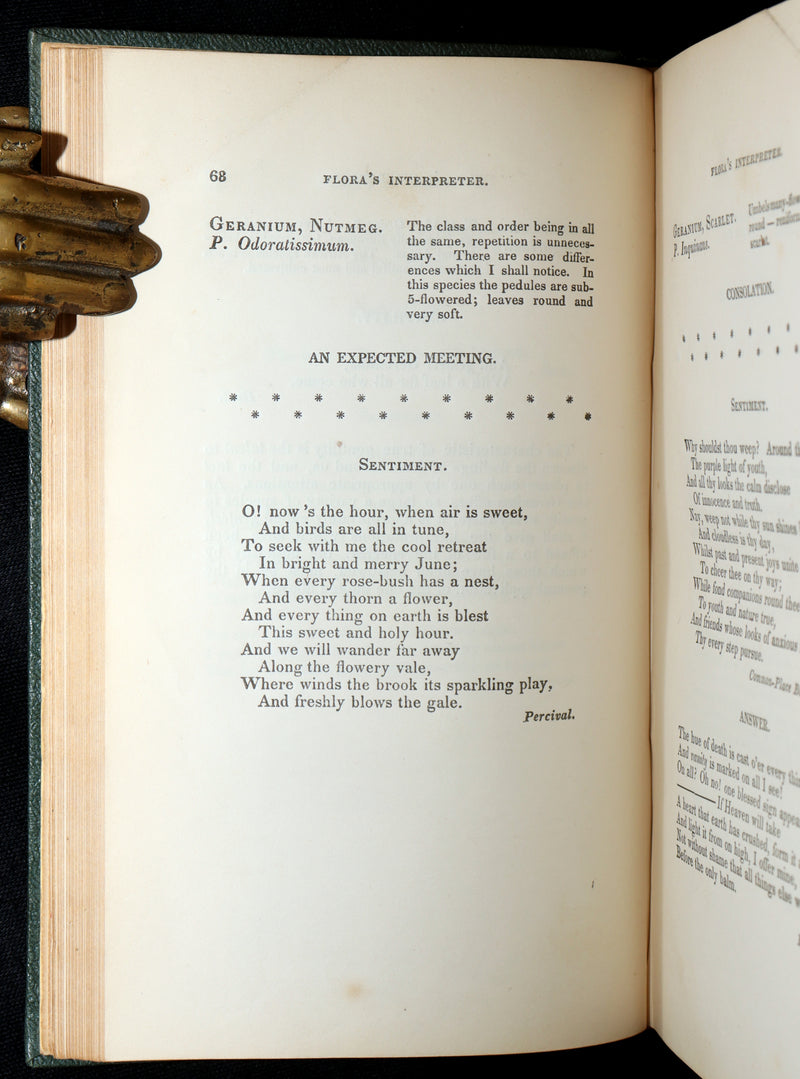 1852 Rare Book- Flora’s Interpreter and Fortuna Flora by Sarah J. Hale, 4 Plates