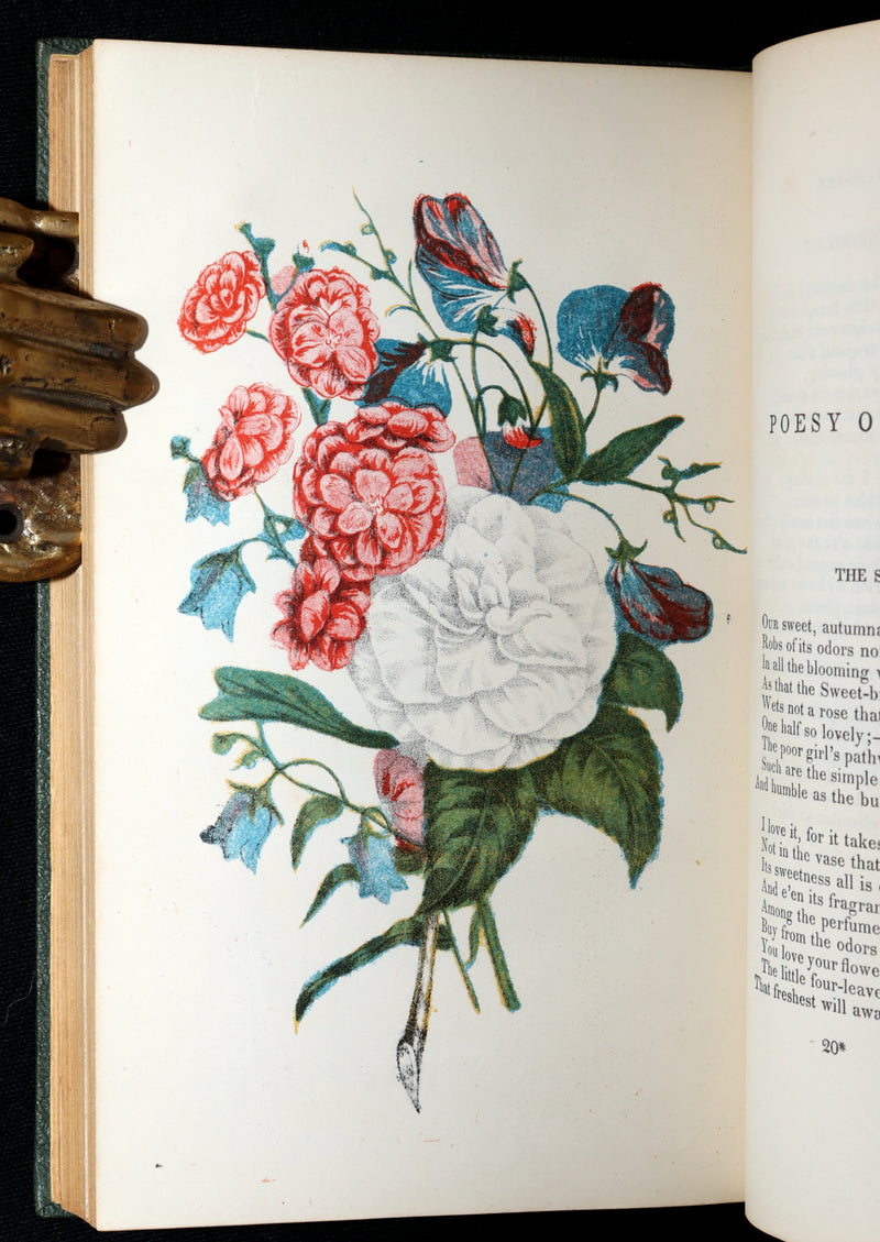 1852 Rare Book- Flora’s Interpreter and Fortuna Flora by Sarah J. Hale, 4 Plates