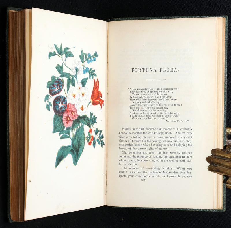 1852 Rare Book- Flora’s Interpreter and Fortuna Flora by Sarah J. Hale, 4 Plates