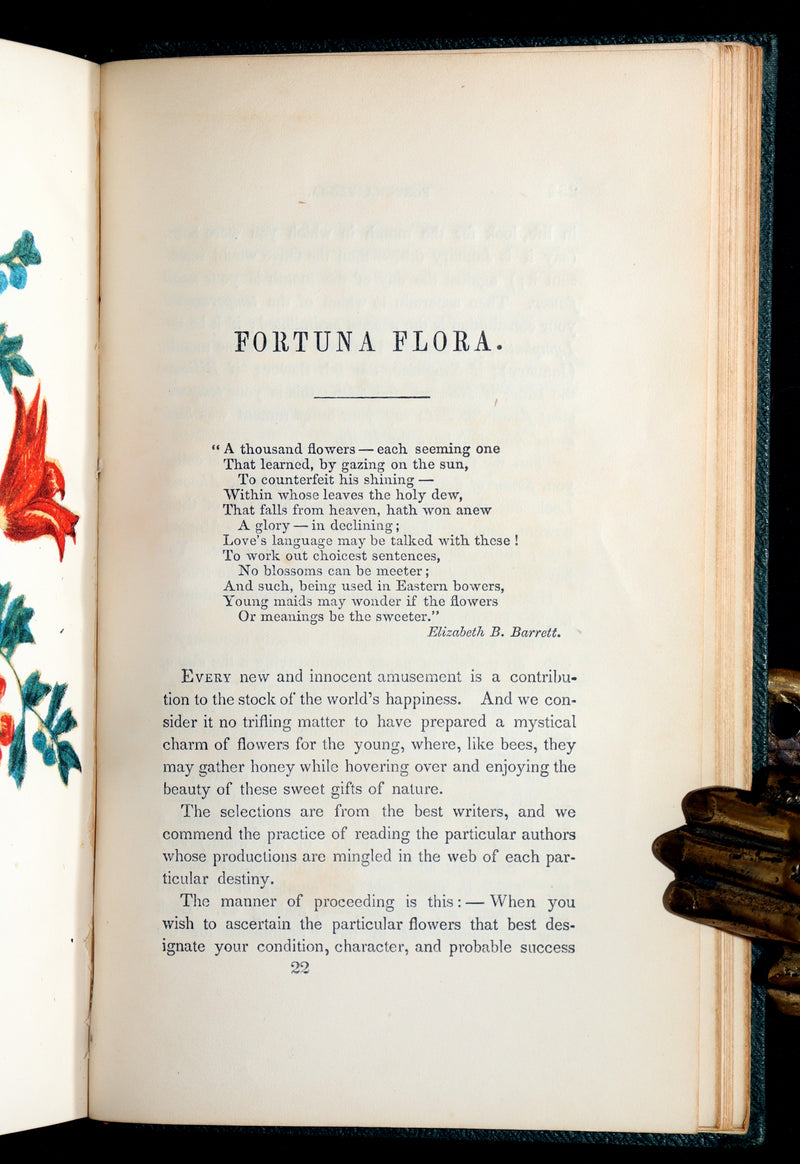 1852 Rare Book- Flora’s Interpreter and Fortuna Flora by Sarah J. Hale, 4 Plates