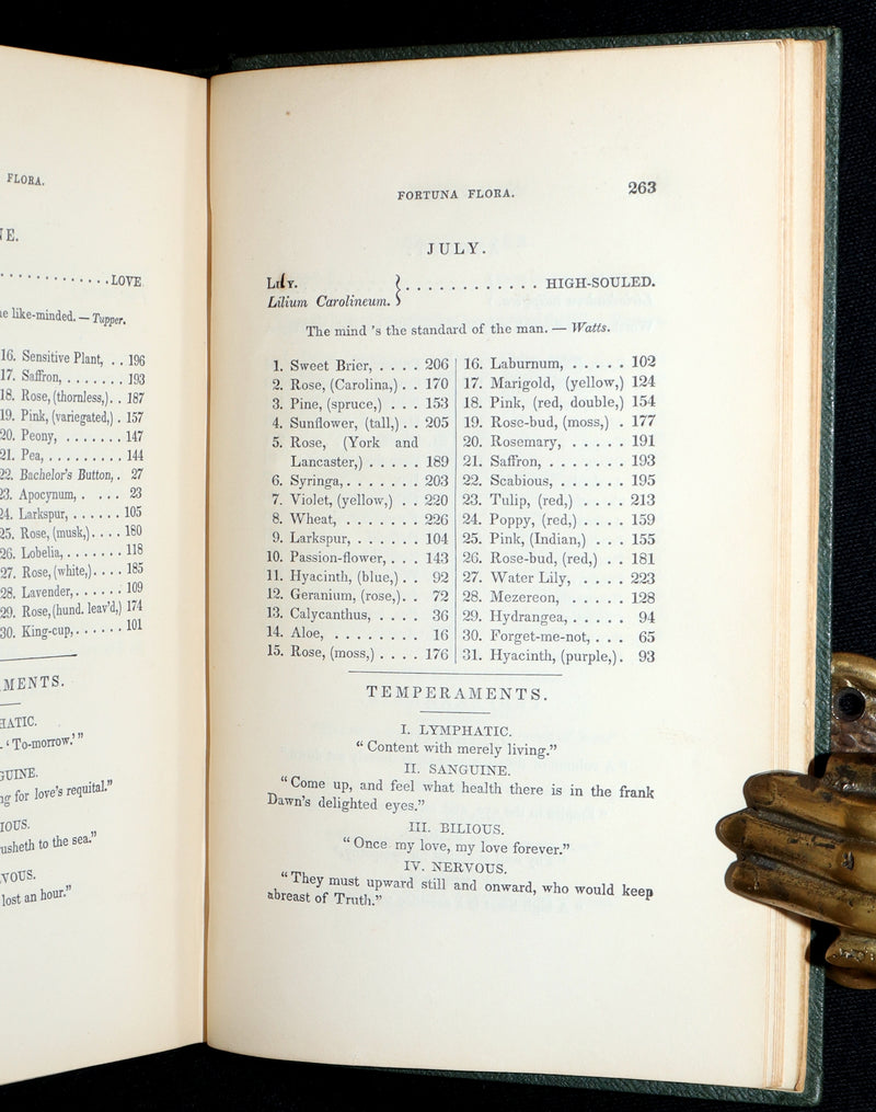 1852 Rare Book- Flora’s Interpreter and Fortuna Flora by Sarah J. Hale, 4 Plates