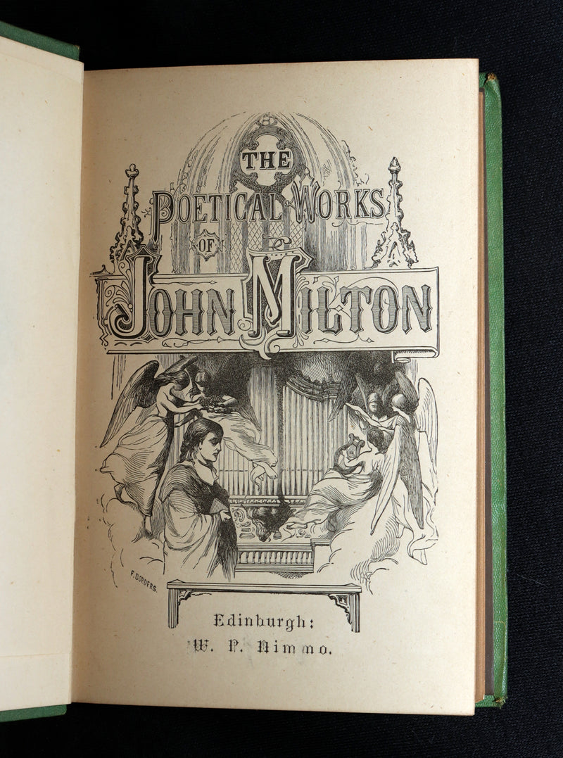 1876 Rare Book - The Poetical Works of John Milton, Paradise Lost and Regained