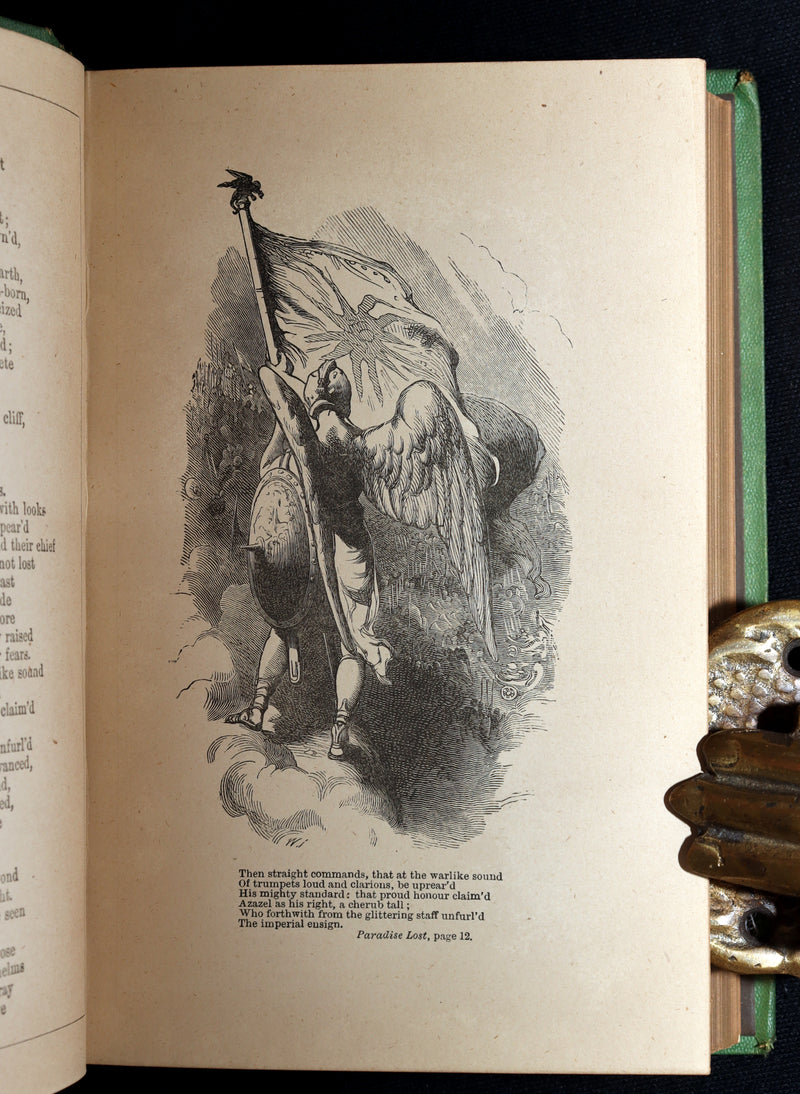 1876 Rare Book - The Poetical Works of John Milton, Paradise Lost and Regained