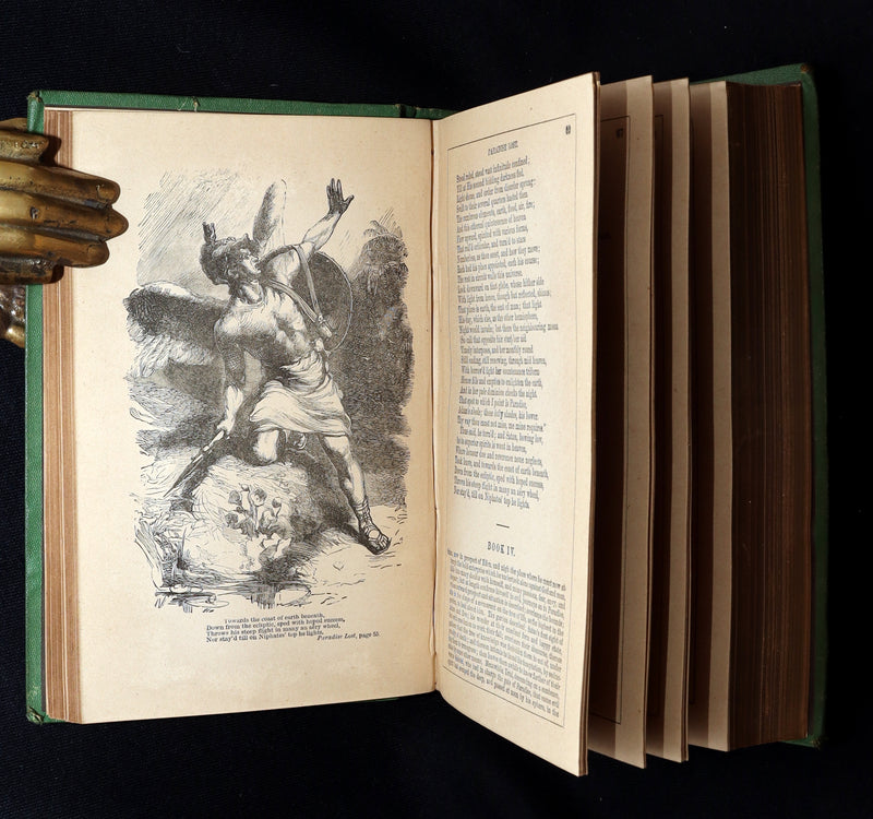 1876 Rare Book - The Poetical Works of John Milton, Paradise Lost and Regained