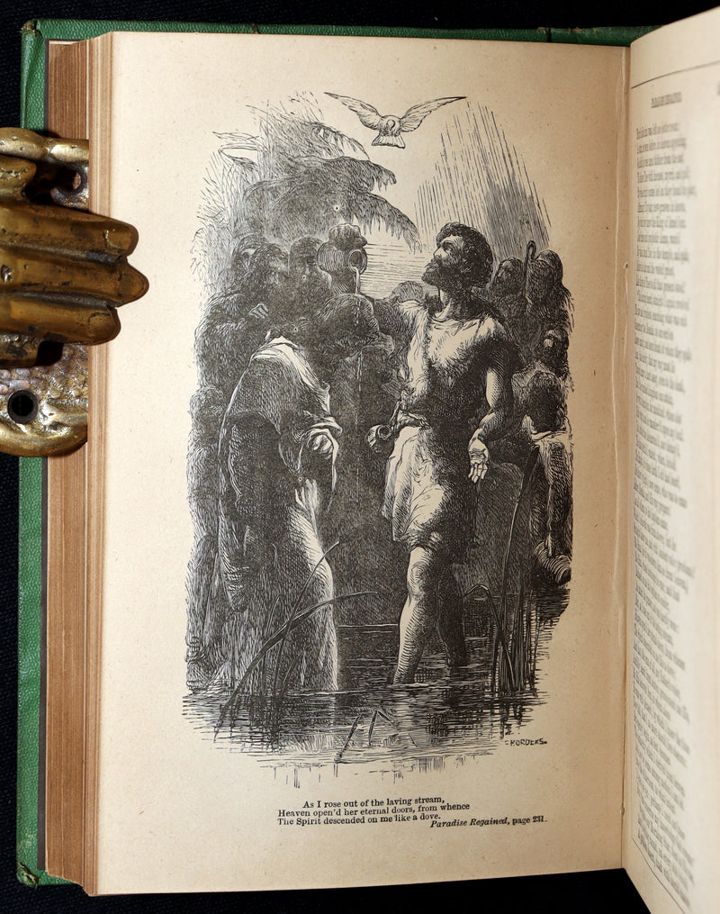 1876 Rare Book - The Poetical Works of John Milton, Paradise Lost and Regained
